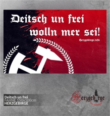 Fahne-Deitsch un frei - rot